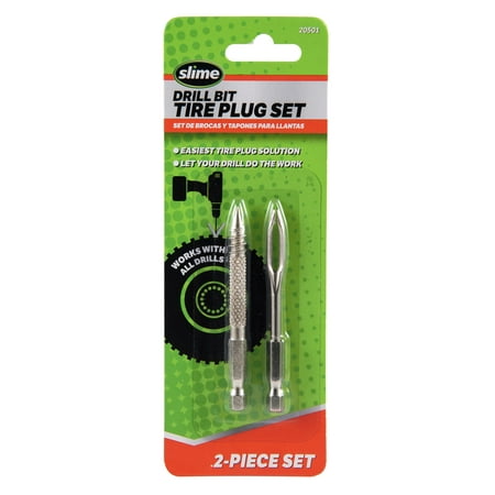 Slime Tire Plug Drill Bit Kit, All Drills Compatible, Easiest Tire Plug Option - 20501w