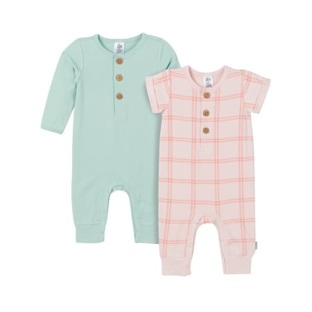Gerber Baby Neutral Rompers, 2-Pack, Sizes Newborn - 24 Months