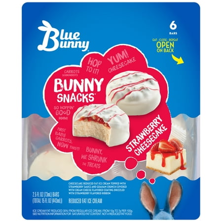 Blue Bunny Bunny Snacks Strawberry Cheesecake, 6 Pack