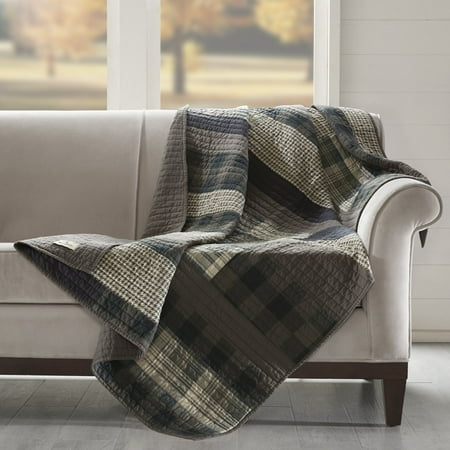 50"x70" Winter Plains Quilted Throw Blanket Taupe - Woolrich: Cotton Soft, Reversible, Machine Washable