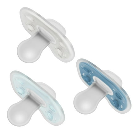 Dr. Brown's Advantage One Piece Silicone Pacifier 0 - 6m - Blue - 3pk