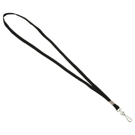 Advantus Deluxe Lanyard with J-Hook, Black, Box of 100