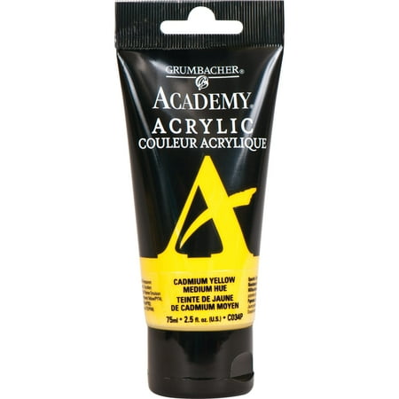 Grumbacher Academy Acrylic, 75ml Tube, Cadmium Yellow Medium