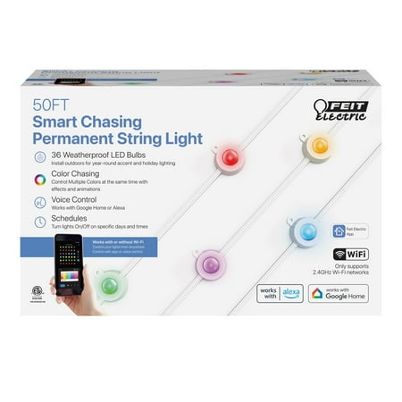 Feit Electric 50' 36 S14 LED Permanent Outdoor String Light Corded