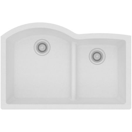 Elkay Classic 33" Double Basin Undermount Sink with Aqua Divide, White