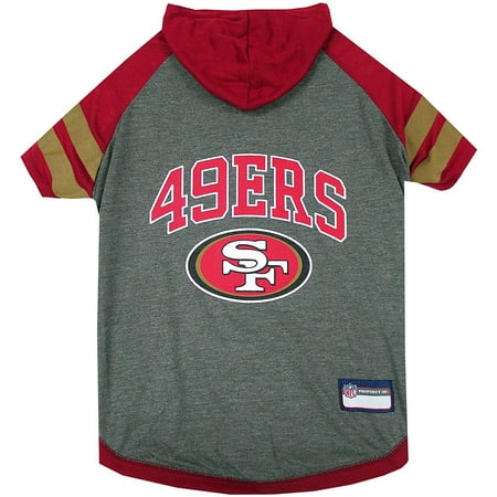 Pets First NFL San Francisco 49ers NFL Hoodie Tee Shirt for Dogs & Cats - COOL T-Shirt, 32 Teams - Extra Small