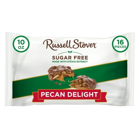 RUSSELL STOVER Sugar Free Pecan Delight Chocolate Candy, 10 oz. bag (&asymp; 16 pieces)