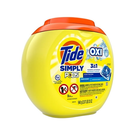 Tide Simply Pods Laundry Detergent Soap Packs, Refreshing Breeze, 55 Ct