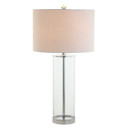 Harper 29" Glass LED Table Lamp, Clear/Chrome