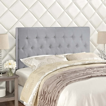 Modway Clique King Upholstered Fabric Headboard in Sky Gray