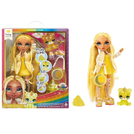 Rainbow High Sunny with Slime Kit & Pet, 11” Doll, Yellow, Ages 4+