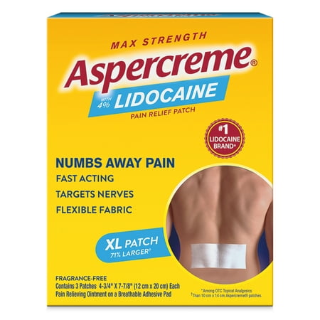 Aspercreme Maximum Strength Muscle & Joint Pain Relief Numbing Extra Large Back Patch with Lidocaine 3ct