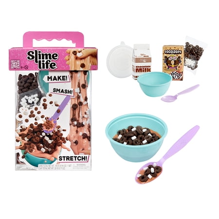 Slime Life Bowl of Choco Cereal DIY Slime Kit, Make, Smash, and Stretch Your Food Slime, Ages 8+