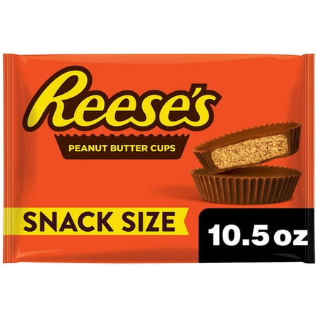 Reese's Milk Chocolate Peanut Butter Snack Size Cups Halloween Candy, Bag 10.5 oz