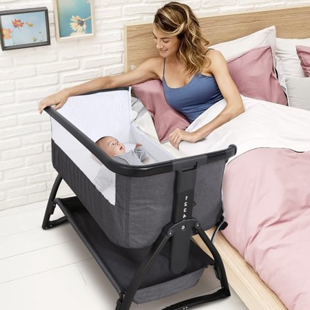 Adnoom Baby Bassinet Bedside Sleeper, Baby Bed to Babies Cradle ...