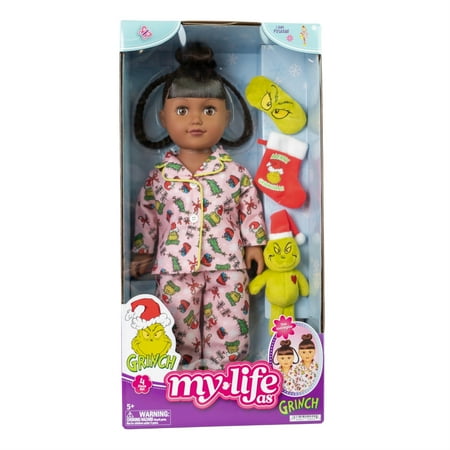 My Life As Poseable Grinch Sleepover 18 inch Doll, Dark Brunette Hair, Brown Eyes