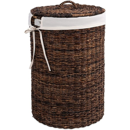 BirdRock Home Abaca Laundry Hamper with Liner - Espresso