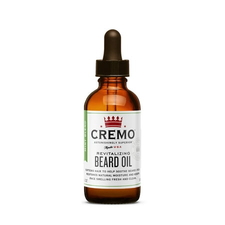 Cremo Beard Oil Revitalizing, Wild Mint, Restore Natural Moisture and Softer Your Beard 1 fl oz (30mL) - Pack of 2