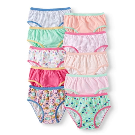 Wonder Nation Toddler Girls Underwear Cotton Brief Panties, 10