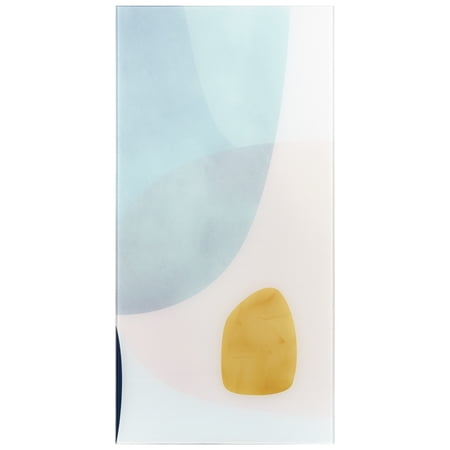 "Gold Monde II B" Frameless Free Floating Reverse Printed Tempered Art Glass Wall Art