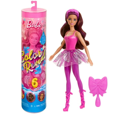 Barbie Color Reveal Ballerina Series Doll & Accessories, 6 Balletcore-Inspired Surprises (Styles May Vary)