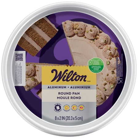 Wilton 8-Inch Round Aluminum Cake Baking Pan, 2-Inch Depth