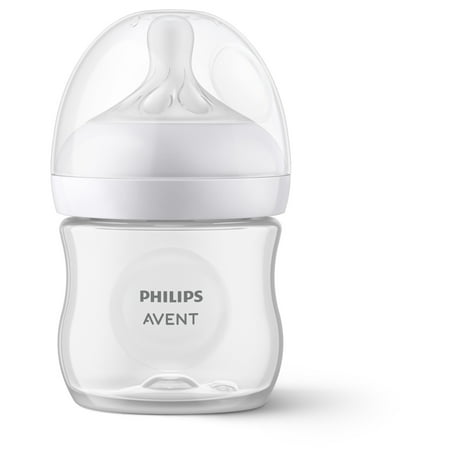 Philips Avent Natural Baby Bottle with Natural Response Nipple, Clear, 4oz, 1pk, SCY900/91