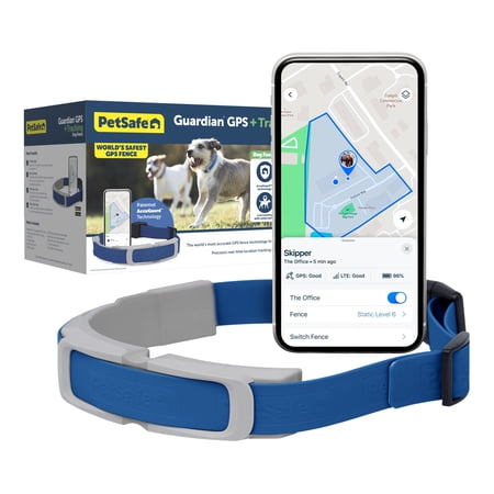PetSafe Guardian GPS + Tracking Dog Fence Collar Wireless Dog Fence with Real-Time Tracking Most Reliable GPS for Yards Over 3/4 Acres Subscription Required - for Medium and Large Dogs