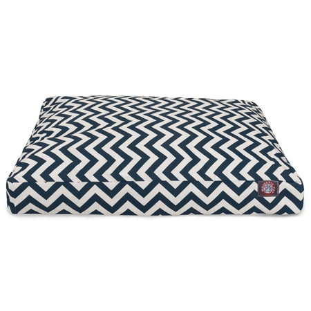 Majestic Pet | Chevron Rectangle Pet Bed For Dogs, Removable Cover, Navy Blue, Medium
