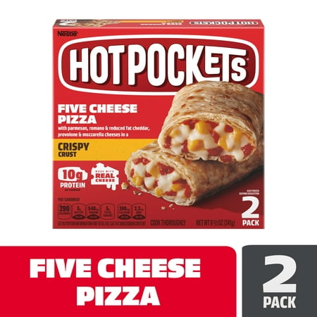 Hot Pockets Five Cheese Pizza Frozen Snacks in a Crispy Crust, Pizza Snacks, 8.5 Oz, 2 Count Frozen Sand 8.5 oz