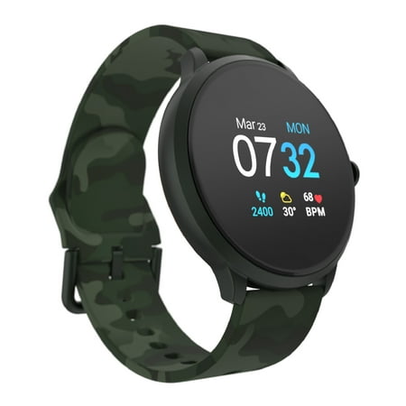 iTouch Sport 3 Smart Watch & Fitness Tracker, For Women and Men, (43mm), Dark Green Camo