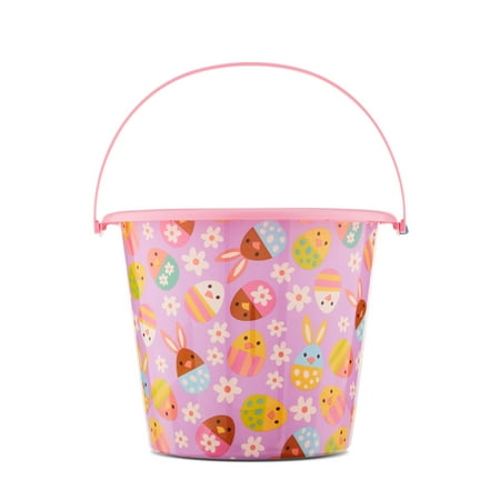 Easter Pink and Purple Egg Plastic Pail, 14.17 in x 11.26 in, by Way To Celebrate