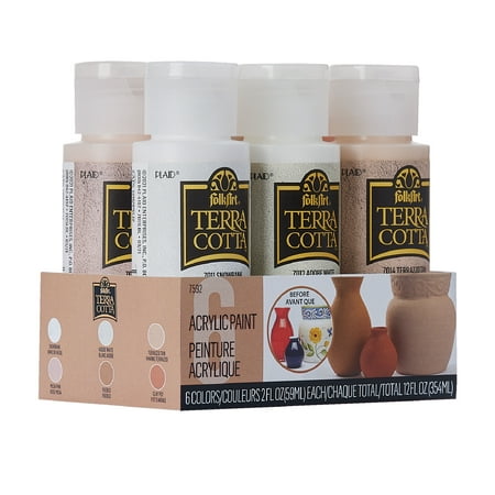 FolkArt Terra Cotta Acrylic Craft Paint Set, Essentials, 6 Piece