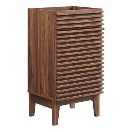 Modway Render 17" Particleboard and Laminate Bathroom Vanity Cabinet in Walnut