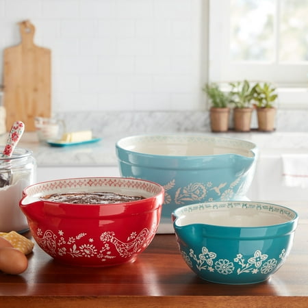 The Pioneer Woman Mazie 3-Piece Ceramic Mixing Bowl Set