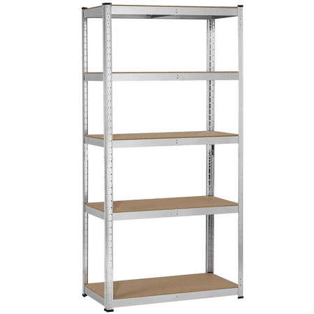 Alden Design 5-Tier Metal Boltless & Adjustable Storage Rack, Silver