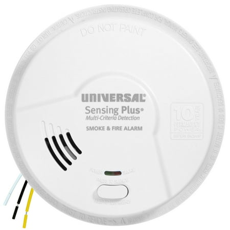 Universal Security Instruments Sensing Plus AMI1061SB Multi Criteria Hardwired Smoke & Fire Alarm With 10 Year Battery Backup