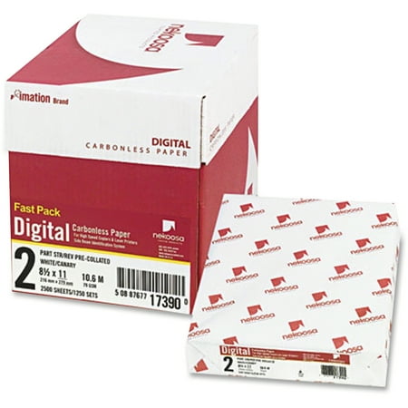 Nekoosa Digital Carbonless Paper, Straight, Letter, White/Canary, 2500 Sheets/Carton