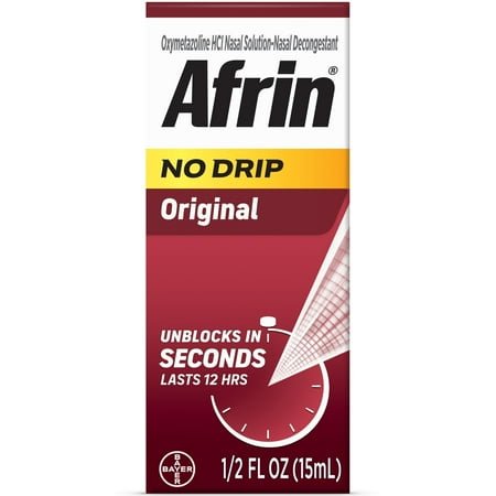 Afrin No Drip Original 12 Hour Nasal Decongestant Pump Mist - 15 ml