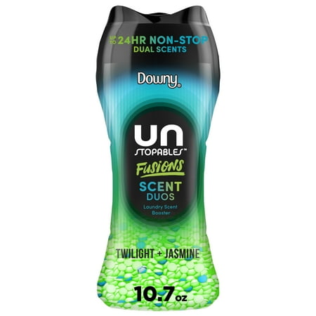 Downy Unstopables Fusions In-Wash Laundry Scent Booster Beads, Twilight and Jasmine Scent, 10.7 oz, 2-in-1 All Day Freshness