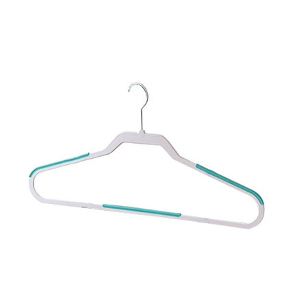 Mainstays Slim Grip Clothing Hangers, 10 Pack, White & Teal