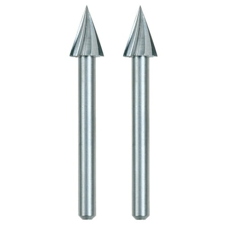 Dremel 125 1/4 inch Pointed Triangle-Shaped High Speed Cutter for Wood, Plastic, and Soft Metals, 2-Pack