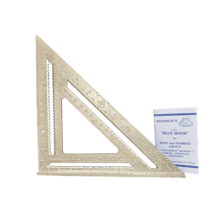 Swanson Tool Co 12" Big 12 Speed Square Layout Tool with Blue Book, Unpainted Gradations, Model T0108