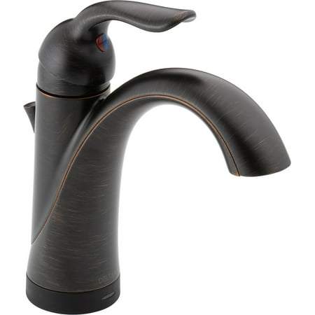 Delta Lahara Single Handle Bathroom Faucet with Touch2O.xt Technology, Venetian Bronze
