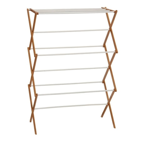 Household Essentials Collapsible Bamboo Clothes Drying Rack