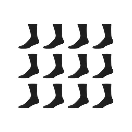 Hanes Men's Double Tough Durability Big & Tall Crew Socks, 12-Pack