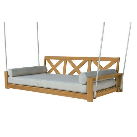 Better Homes & Gardens Ashbrook 3-Persons Teak Porch Swing with Cushions by Dave & Jenny Marrs