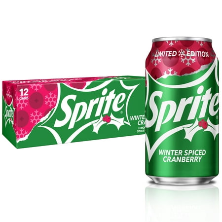Sprite Winter Spiced Cranberry Soda Pop, 12 fl oz, 12 Pack Cans