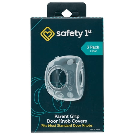 Safety 1st Parent Grip Door Knob Covers 3pk, Crystal Clear, Toddler