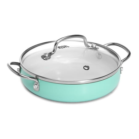 Tasty Ceramic Non-Stick Mini Centerpiece Everyday Pan, 6.5", Green